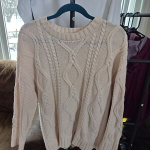 Women's Cable Knit Sweater - Cream